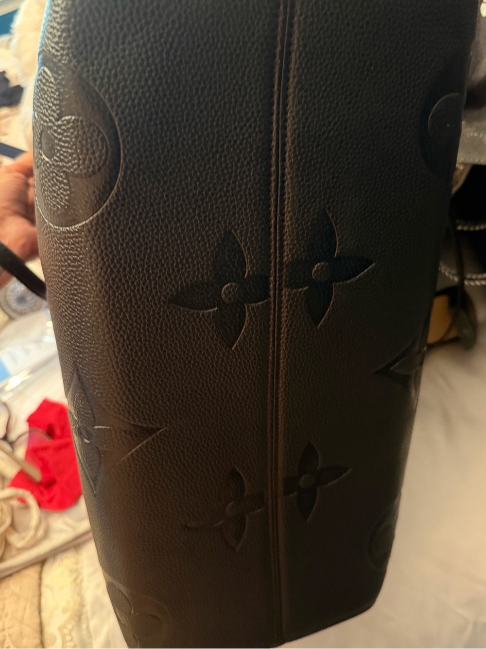 Men's Black Tote Bag with Orange Interior - Picture 9 of 10